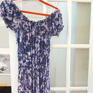 Boston Proper Floral Off the shoulder Maxi Dress